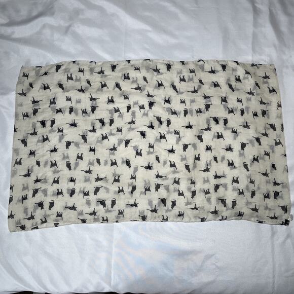 Chatties Cat Print Infinity Loop Scarf Lightweight Black Cat Halloween - Picture 1 of 5